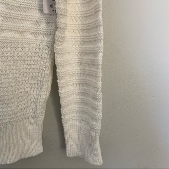 NWT Women's Patchwork Mixed Stitch Sweater, Winter White Size XS - Picture 5 of 5